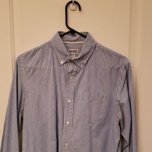 Old navy striped button down size med blue white